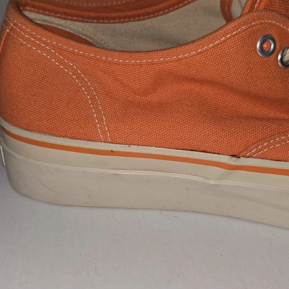 Vintage Polo by Ralph Lauren Men's Orange Canvas Sneakers Size 9.5